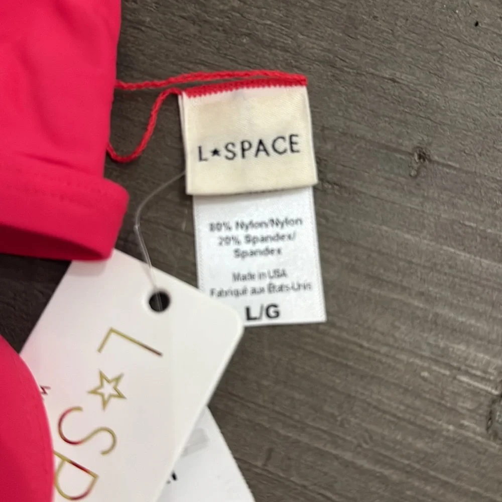 L*Space Pink Triangle Bikini Top